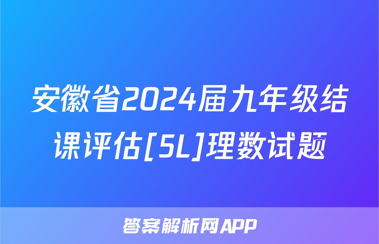 安徽省2024届九年级结课评估[5L]理数试题